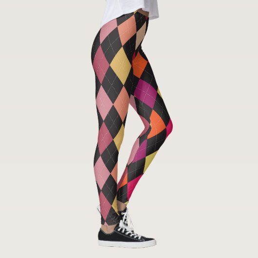 Fun Colorful Argyle Pattern-Leggings Leggings (Rechts)