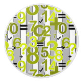 Fun colorful arithmetic math bright retro pattern  keramische knop (Voorkant)