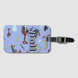 Fun Colorful Aviation Bagagelabel