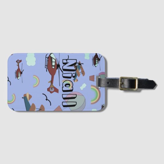 Fun Colorful Aviation Bagagelabel (Voorkant (horizontaal))