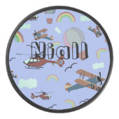 Fun Colorful Aviation Hockey Puck (Voorkant)