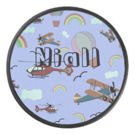 Fun Colorful Aviation Hockey Puck