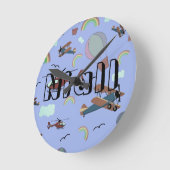 Fun Colorful Aviation Ronde Klok (Hoek)