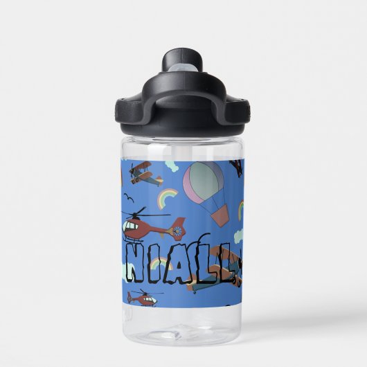 Fun Colorful Aviation Waterfles (Achterkant)