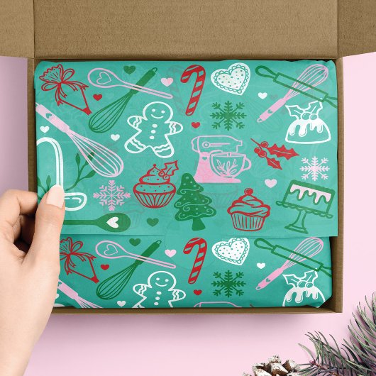 Fun Colorful Baking & Cooking Utensil Christmas Tissuepapier