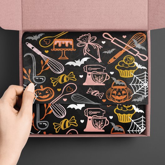 Fun Colorful Baking & Cooking Utensil Halloween Tissuepapier