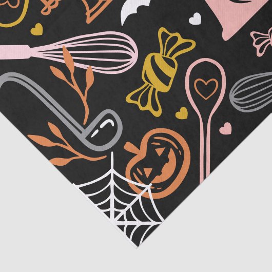 Fun Colorful Baking & Cooking Utensil Halloween Tissuepapier (Detail)