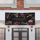 Fun Colorful Baking & Cooking Utensile Black & Gol Spandoek