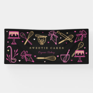 Fun Colorful Baking & Cooking Utensile Black & Gol Spandoek