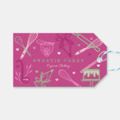 Fun Colorful Baking & Cooking Utensile Roze Cadeaulabel (Voorkant (Horizontaal))
