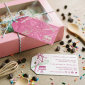 Fun Colorful Baking & Cooking Utensile Roze Cadeaulabel