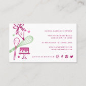 Fun Colorful Baking & Cooking Utensile Roze Visitekaartje (Achterkant)