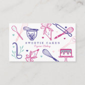 Fun Colorful Baking & Cooking Utile White Visitekaartje (Voorkant)