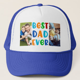 Fun Colorful BEST DAD EVER Photo Trucker Pet
