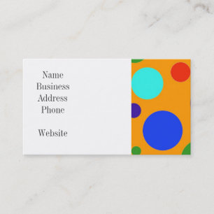 Fun Colorful Big Polka Dots Blue Oranje Green Visitekaartje