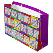 Fun Colorful BINGO Cards Gift Bag Groot Cadeauzakje (Achterkant Gekanteld)