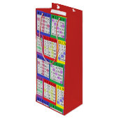 Fun Colorful BINGO Cards Gift Bag Wijn Cadeautas (Achterkant Gekanteld)