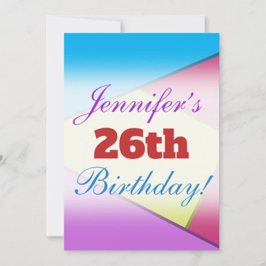 Fun, Colorful Birthday Party Invitation Kaart (Voorkant)