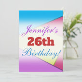 Fun, Colorful Birthday Party Invitation Kaart (Staand voorkant)