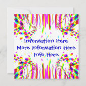 Fun Colorful Birthday Party Invitation Kaart (Achterkant)