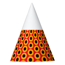 Fun Colorful Black Yellow Red Concentric Circles Feesthoedjes