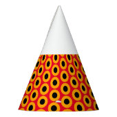 Fun Colorful Black Yellow Red Concentric Circles Feesthoedjes (Links)