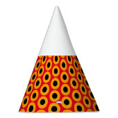 Fun Colorful Black Yellow Red Concentric Circles Feesthoedjes (Rechts)