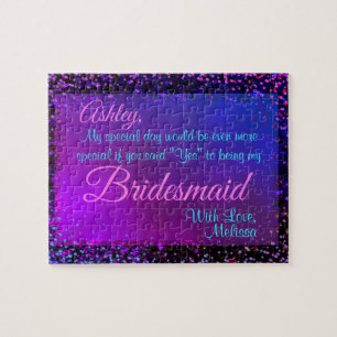 Fun Colorful Bridesmaid Invitation Legpuzzel