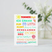 Fun Colorful Bright Summer List Briefkaart (Staand voorkant)
