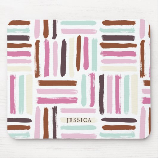 Fun Colorful Brush Strokes Pattern Muismat (Voorkant)