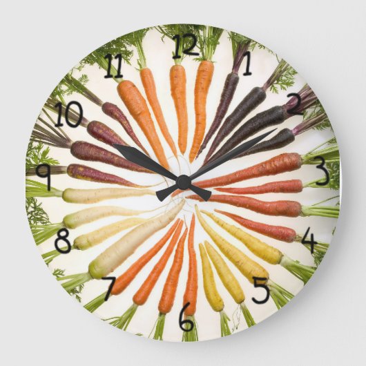 Fun Colorful Carrots Grote Klok (Voorkant)