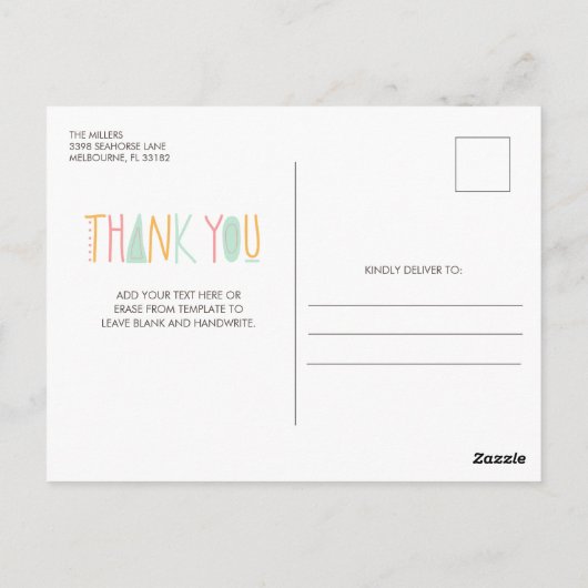 Fun Colorful Cat Hartelijk dank Briefkaart (Achterkant)