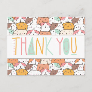 Fun Colorful Cat Hartelijk dank Briefkaart