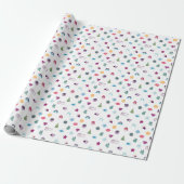 Fun Colorful & Cheerful Kerstemoji Pattern Cadeaupapier (Uitgerold)