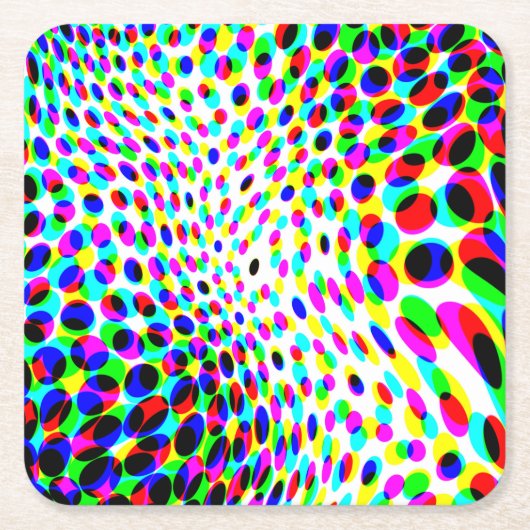 Fun Colorful Circles Kartonnen Onderzetters (Voorkant)