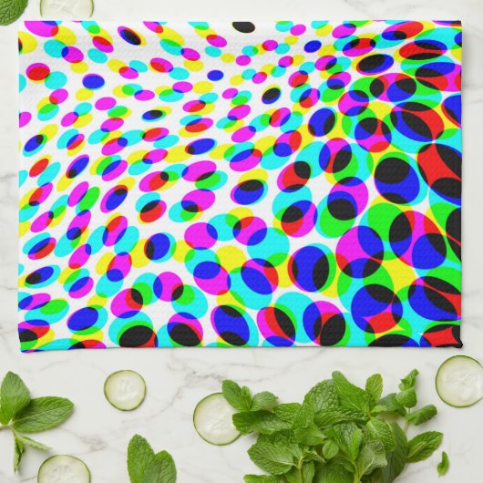 Fun Colorful Circles Theedoek (Gevouwen)