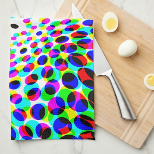 Fun Colorful Circles Theedoek (Quarter Fold)