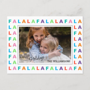 Fun Colorful Classic FA LA LA Holiday Season Briefkaart