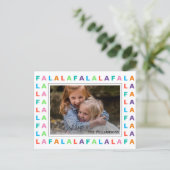 Fun Colorful Classic FA LA LA Holiday Season Briefkaart (Staand voorkant)