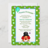 Fun Colorful Clown Birthday Party Kaart (Voorkant)