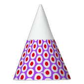 Fun Colorful Cool Red White Vivid Paarse Circles Feesthoedjes (Rechts)