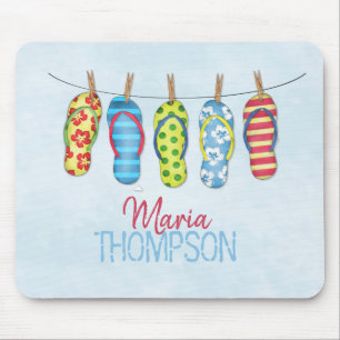 Fun Colorful Cute Tropische Teenslippers Muismat