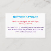 Fun Colorful Daycare Visitekaartje (Achterkant)