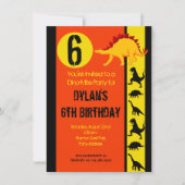Fun Colorful Dinosaur Birthday Party Invitations Kaart (Voorkant)