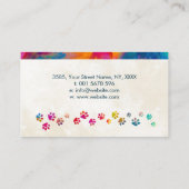 Fun Colorful Dogs - Dog Walker Visitekaartje (Achterkant)