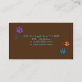 Fun Colorful Dogs - Dog Walker Visitekaartje (Achterkant)