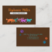 Fun Colorful Dogs - Dog Walker Visitekaartje (Voorkant / Achterkant)