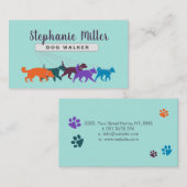 Fun Colorful Dogs - Dog Walker Visitekaartje (Voorkant / Achterkant)