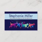 Fun Colorful Dogs - Dog Walker Visitekaartje (Voorkant)