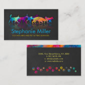 Fun Colorful Dogs - Dog Walker Visitekaartje (Voorkant / Achterkant)